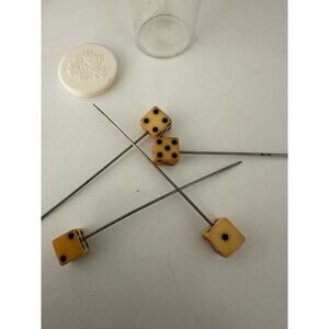 Vintage Rare Cocktail Sticks Bakelite Dice to Play Art Deco 1930/40